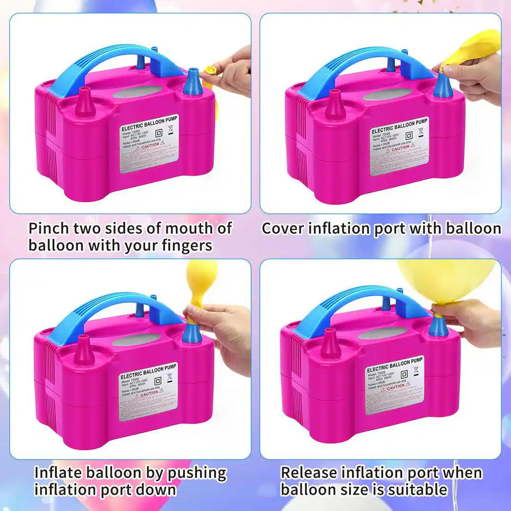 Electric Balloon Pump 110V 600W Air Blower Inflator for Party Decorations with Garland Arch Kit and Accessories