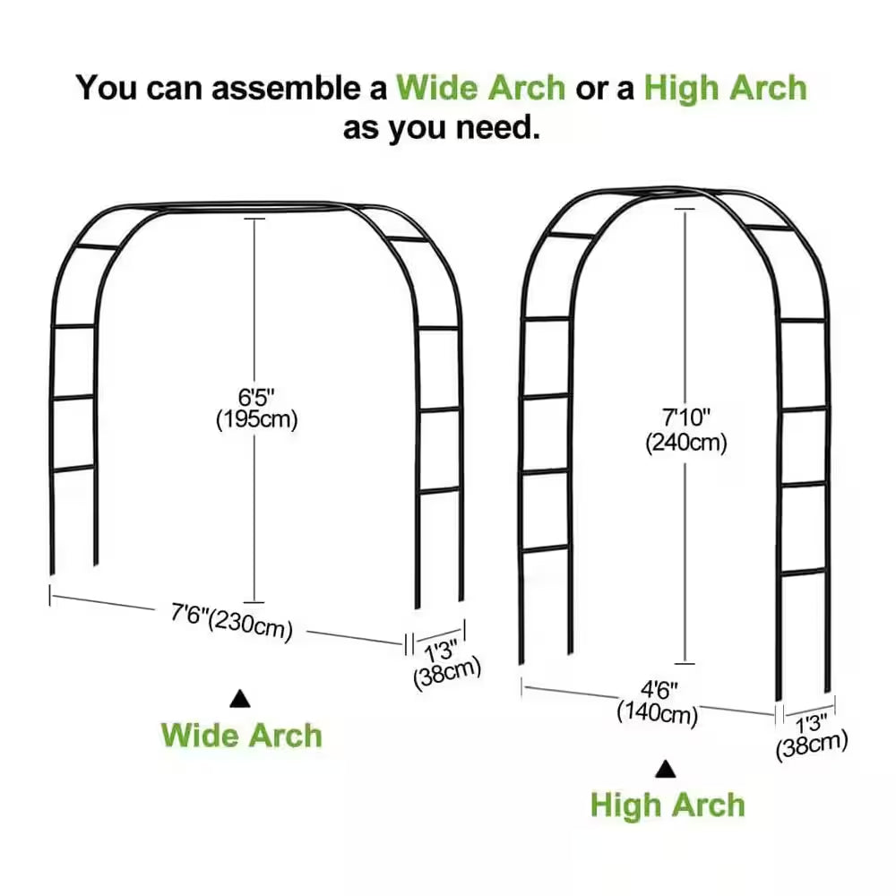 94 In. Metal Garden Arbors Trellis for Climbing Plant Outdoor Wedding Christmas Party Decoration Green