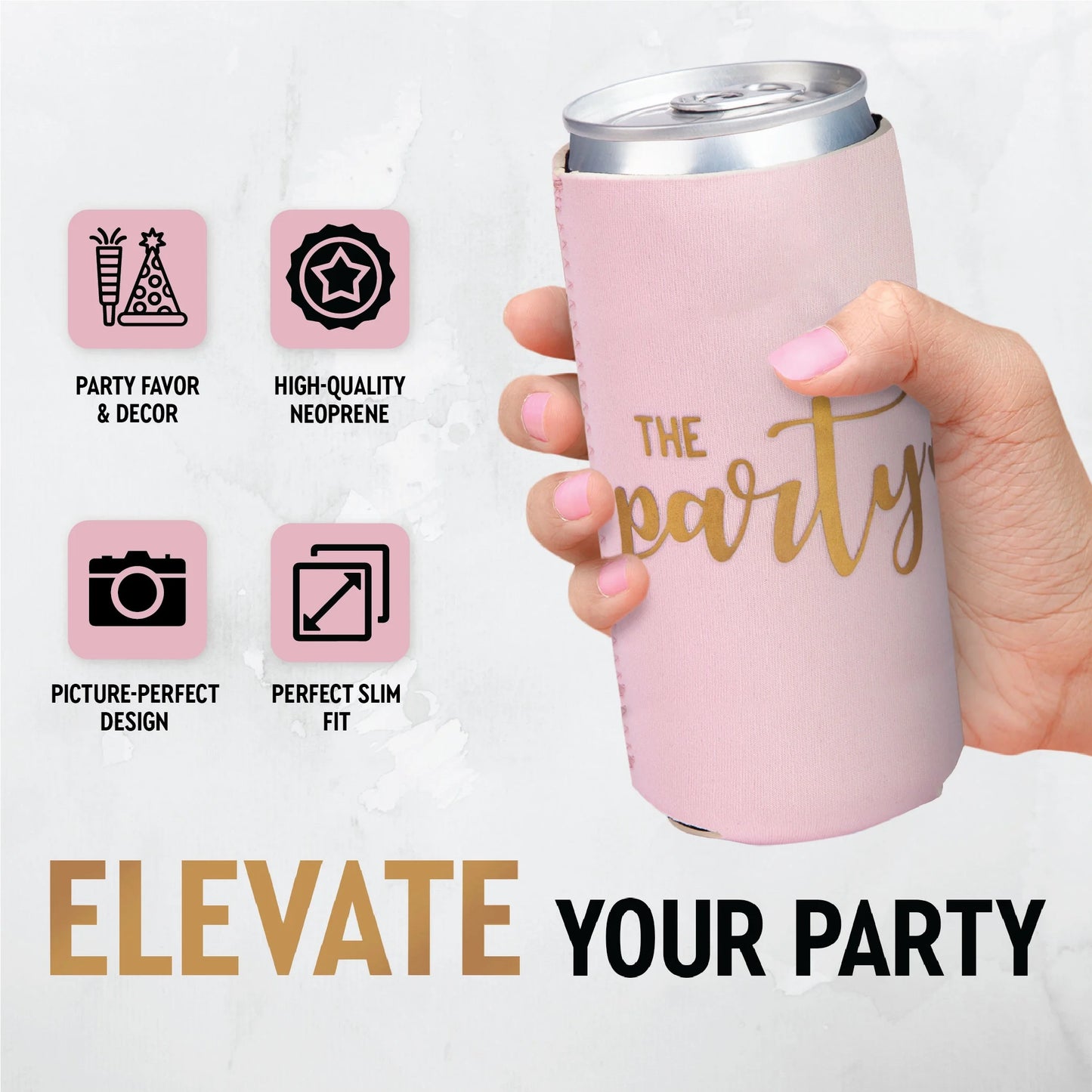 Prazoli Bachelorette Can Coolers, Bridal Party Gifts, Bridal Shower Party Favors, Slim, Wife of the Party, 12-Pack