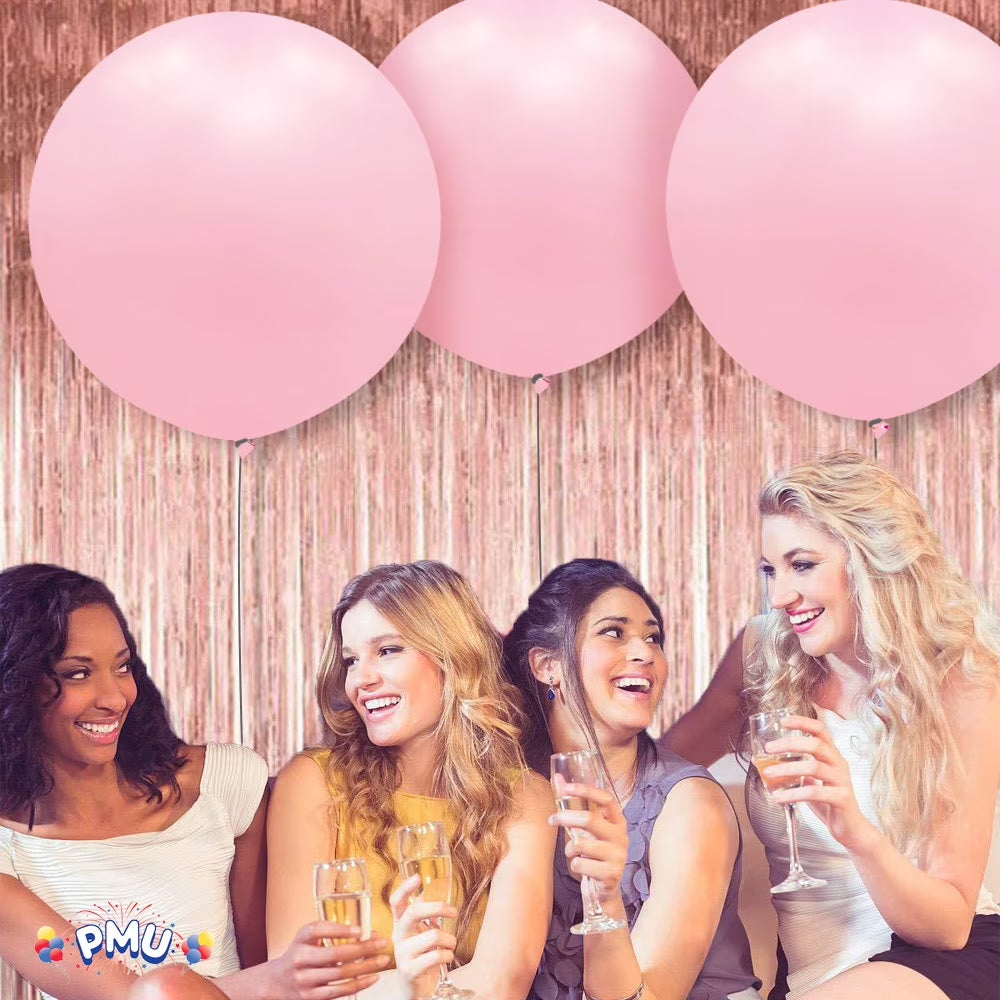 Premium Latex Balloons - Jumbo Size Balloons for Birthdays, Wedding Parties, Baby Shower, Indoor & Outdoor Party Events & Decoration Supplies - Made in USA, 36 Inch Neon Bubble Gum Pink, Pkg/6