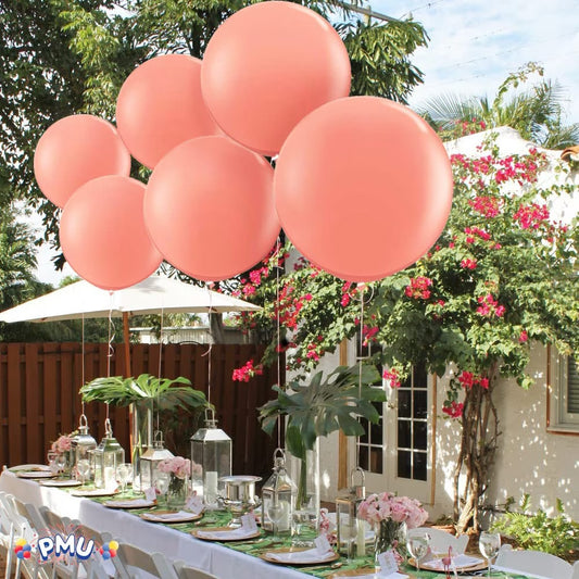 Premium Latex Balloons - Jumbo Size Balloons for Birthdays, Wedding Parties, Baby Shower, Indoor & Outdoor Party Events & Decoration Supplies - Made in USA, 36 Inch Peach Coral, Pkg/4
